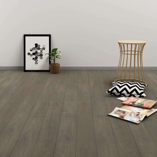  Samoljepljive podne obloge 4 46 m&amp;sup2; 3 mm PVC sivo-smeđe Slike