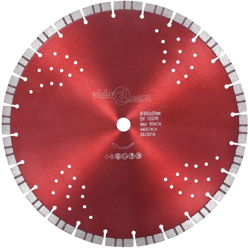 vidaXL Diamantni rezalni disk s turbo in luknjami iz jekla 350 mm Cene