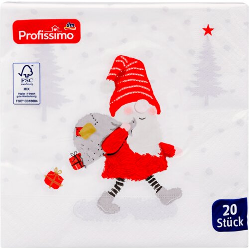 Profissimo Salvete - Motiv vilenjak sa novogodišnjim poklonima; 33*33 cm 20 kom Cene