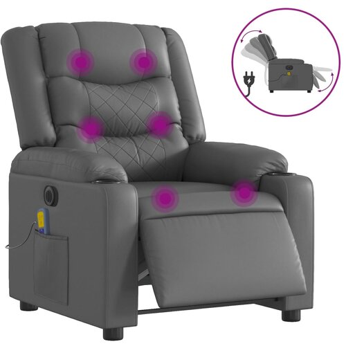 Maison Chic Električni masažni naslanjač - Relax naslanjač sivo umetno usnje, (22134742) Cene