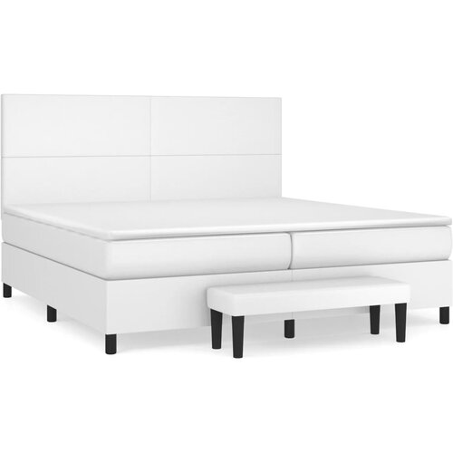vidaXL Krevet s oprugama i madracem bijeli 200x200 cm umjetna koža Cijene