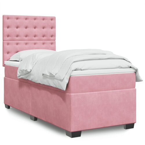 vidaXL Box spring postelja z vzmetnico roza 80x200 cm žamet Cene