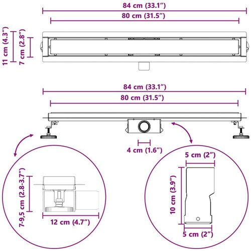  Odvod za tu&amp;scaron; s Dječjim pokrivačem Crna 80 cm Slike