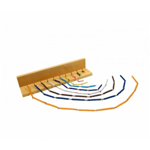 Montesori šareni lančići za računanje i drveno postolje sa kukama Cene
