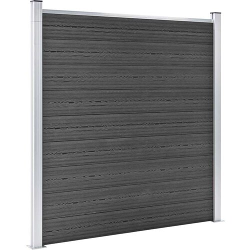  Set panela za ogradu WPC 699 x 186 cm crni Slike