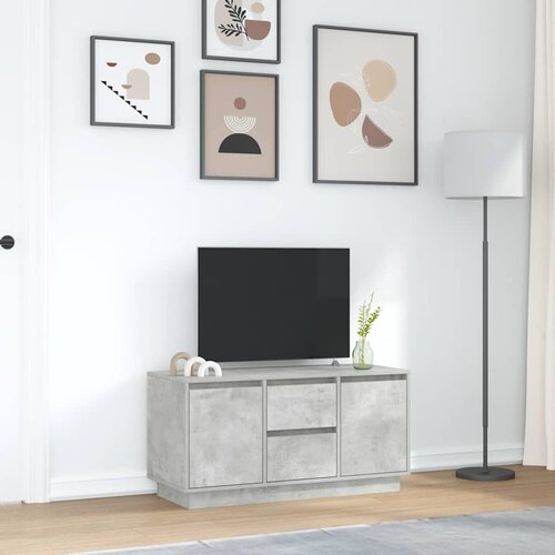  ormarić s LED svjetlima siva boja betona 100x41x50 cm Slike