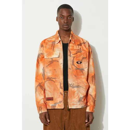 AAPE Pamučna jakna boja: narančasta, za prijelazno razdoblje, AAPLJM7644XAM