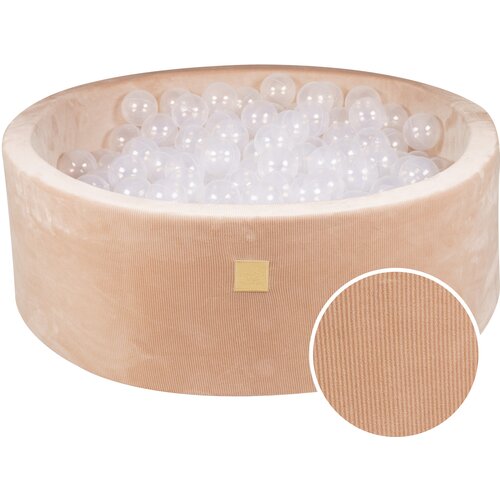 MeowBaby Round Ball Pit z žogicami 7cm za otroka, 90x30cm/200 žogic, Velvet žamet, Pesek: prozoren, (20800792) Cene
