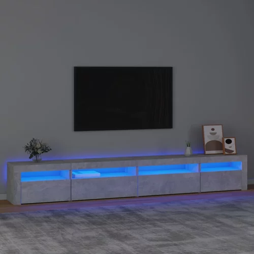 vidaXL TV ormarić s LED svjetlima siva boja betona 270 x 35 x 40 cm