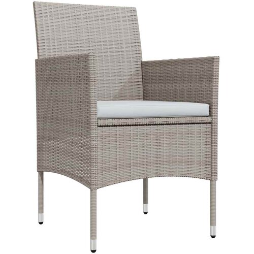  5-dijelni vrtni blagovaonski set s jastucima bež i crni Dužina stola 80 cm Slike
