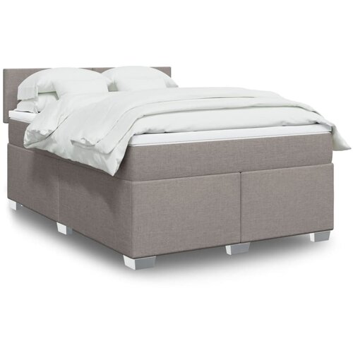 vidaXL Box spring postelja z vzmetnico taupe 160x200 cm blago Cene