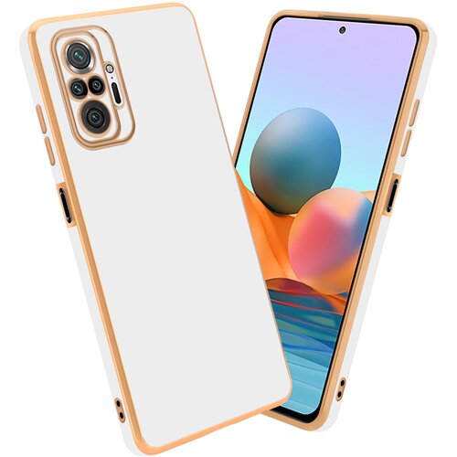 Cadorabo Ohi&scaron;je, združljiv s Xiaomi v sijajnem belem - zlatu - za&scaron;čitni pokrov iz fleksibilnega silikona TPU in z za&scaron;čito pred kamero, (20596127) Cene