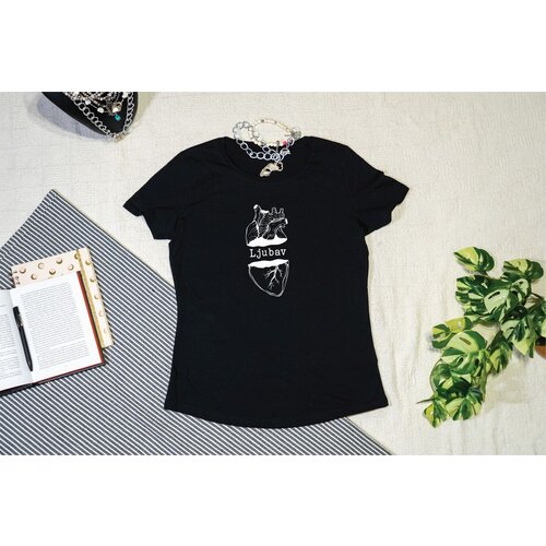  Anatomska ljubav - Strukirana majica Crna S Cene