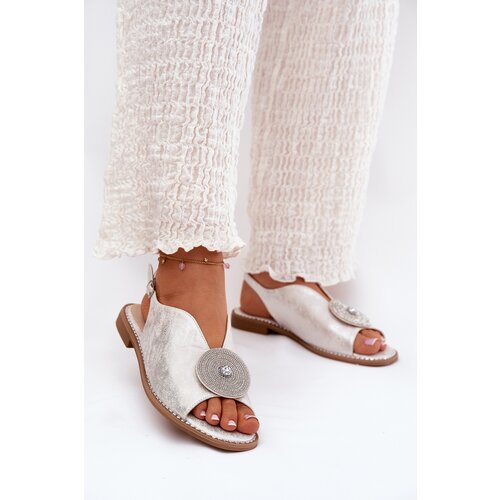 S. BARSKI Shiny Women's Sandals With Decorative Detail S.Barski Cene