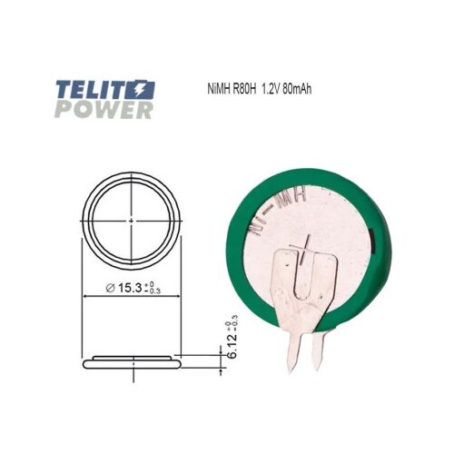 FOCUS POWER Dugmetna baterija nimh ( 4738 ) r80h 1.2v 80mah 2pin vertikalni Slike