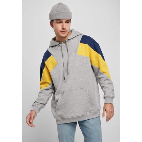 Urban Classics Oversize 3-Tone Hoody Grey/Honey/Navy Blue Slike