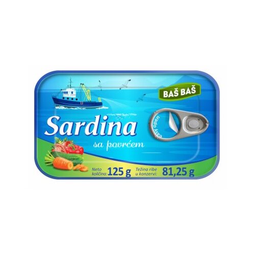 Baš Baš SARDINE SA POVRĆEM 125G Cene