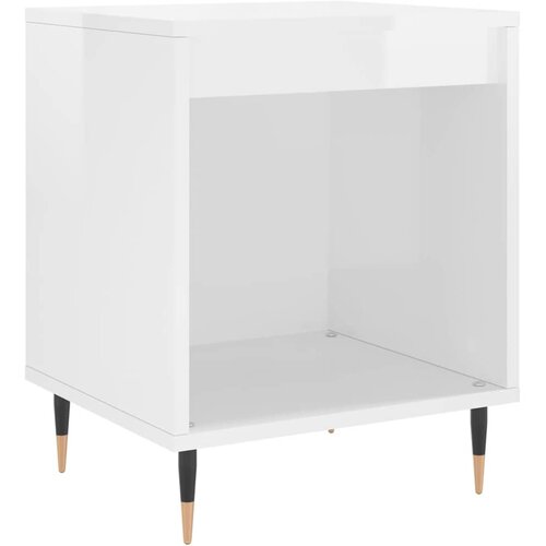  Noćni ormarići 2 kom sjajni bijeli 40x35x50cm konstruirano drvo Slike