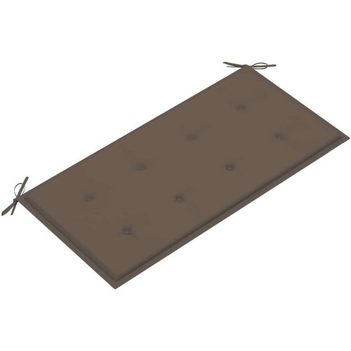  Klupa sa smeđe-sivim jastukom 112 cm od masivne tikovine Slike