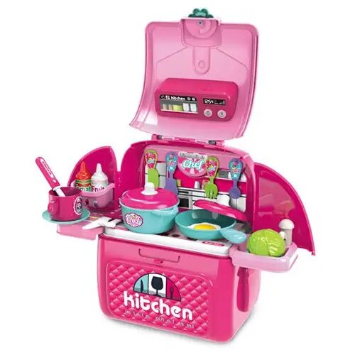 Magic Toys Pink prenosna igralna kuhinja 2-v-1 Komplet v nahrbtniku Cene