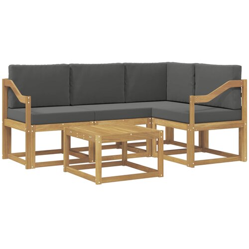 vidaXL Zunanja garnitura za sedenje z blazino 5 pcs Bela in antracit, (5000282486) Cene