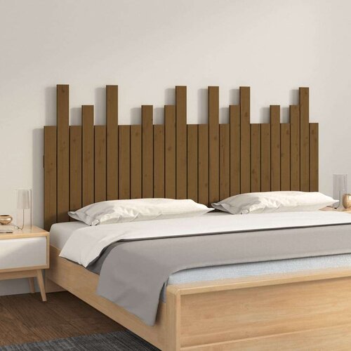  Stensko posteljno vzglavje medeno rjavo 159,5x3x80 cm borovina, (20734990) Slike