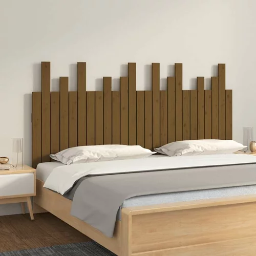  Stensko posteljno vzglavje medeno rjavo 159,5x3x80 cm borovina, (20734990)