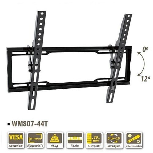  Tv nosač za lcd dijagonale 66-140 cm, nagib 0-12 +class WMS07-44T Slike