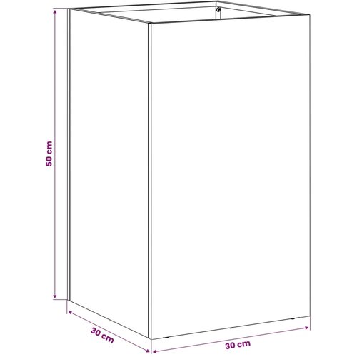  Vrtna saksija 2 kom. Srebrna 30 x 30 x 50 cm Pocinčani čelik - Pocinčani čelik 30 x 30 x 50 cm 2 Slike