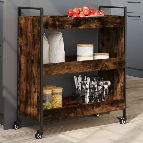 vidaXL Kuhinjska kolica boja hrasta 70 x 30 x 82 cm konstruirano drvo Cijene