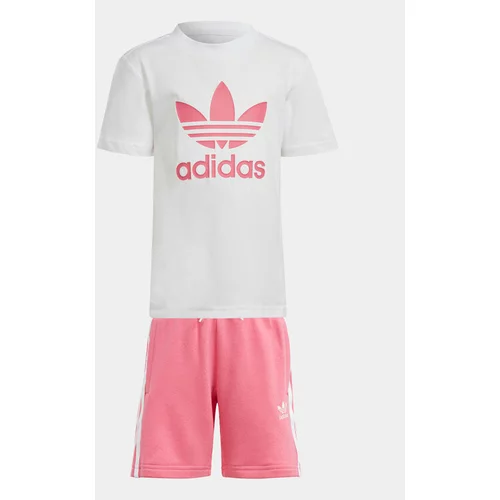 Adidas Komplet majica in kratke hlače adicolor IR6932 Roza Regular Fit