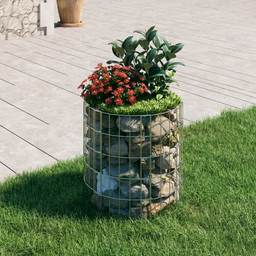 vidaXL Okrogla visoka greda gabion pocinkano jeklo Ø50x50 cm Cene
