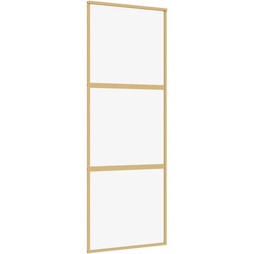 vidaXL Drsna vrata zlata 76x205 cm prozorno ESG steklo in aluminij, (20983049) Cene