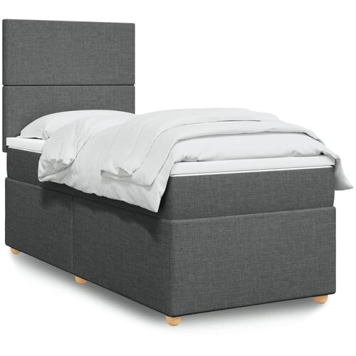 vidaXL Box spring postelja z vzmetnico temno siva 80x200 cm blago Cene