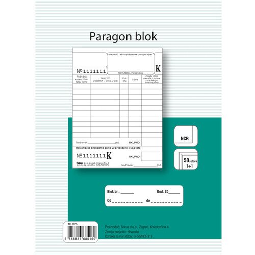  OBRAZAC G-56/NCR PARAGON BLOK FOKUS Cijene