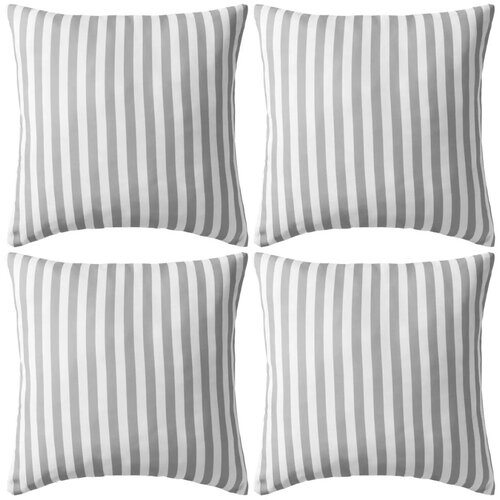 vidaXL Zunanje blazine 4 kosi črtaste 45x45 cm sive barve Cene