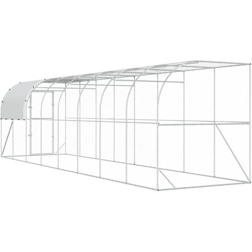  Kavez za piletinu uz zid Srebrna 800 x 200 x 215 cm Slike