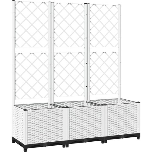 Maison Chic Cvetlično korito - Cvetlični Lonec z oporno mrežo belo 120x40x136 cm PP, (21789054) Slike