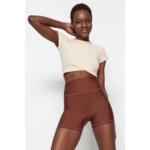 Trendyol Sports Leggings - Brown - High Waist Slike