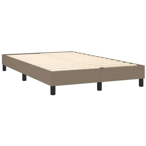  Krevet s oprugama i madracem LED smeđesivi 120x190cm od tkanine Slike