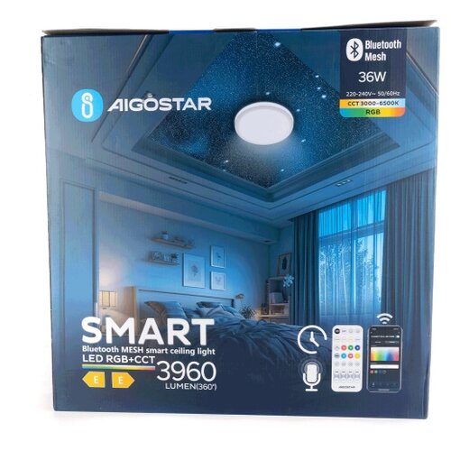 Aigostar LED RGBW prigu&amp;scaron;iva plafonska lampa LED/36W/230V + daljinski upravljač Slike