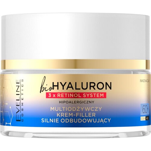 Eveline Cosmetics Bio Hyaluron 3x Retinol System obnovitvena krema za učvrstitev kože 60+ 50 ml Slike