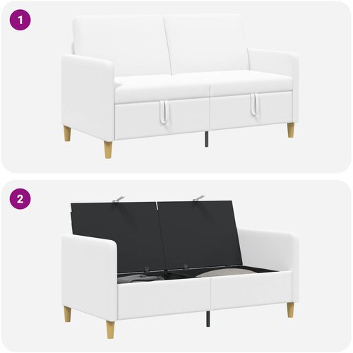 SOFA s pohranom Bijela 152 x 78 x 87 cm Poliester Slike