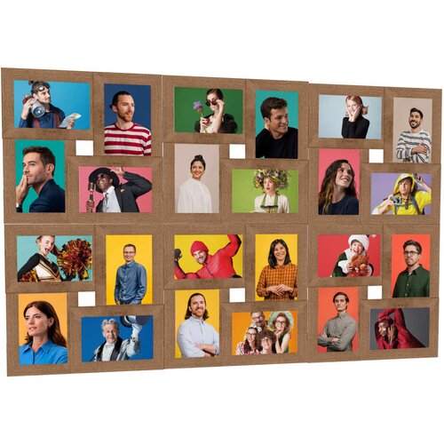 VidaXL okvir za 24 fotografije (13 x 18 cm) svjetlosmeđi mdf Slike