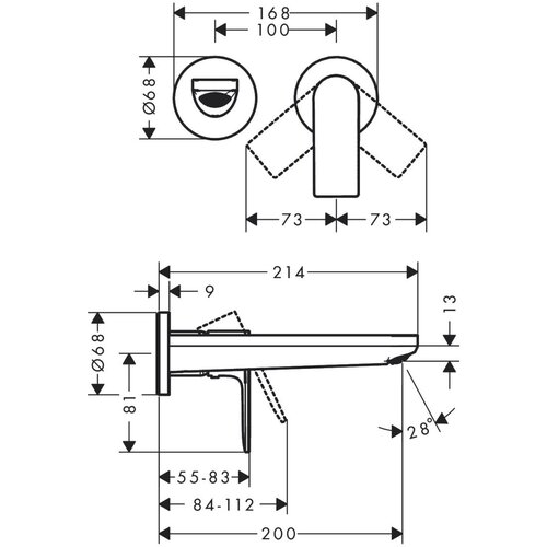 Hansgrohe 72568670 rebris e podometna armatura za umivalnik črna Slike