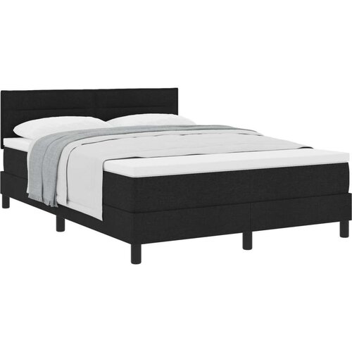 vidaXL Črna postelja s &scaron;katlastim vzmetenjem z vzmetnico 140x190 cm Tkanina Cene