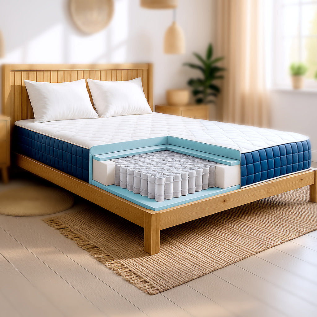 The White Stone Vzmetnica 135x190 cm, Vi&scaron;ina 30 cm, z Žepkastimi Vzmetmi in Memory Foam | Antibakterijska in Zračna, (5000162347) Cene