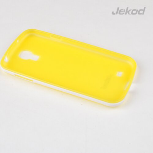 Jekod silikonski ovitek Samsung Galaxy S4 i9500 TPU/T prozorno rumen z okvirjem + Za&amp;scaron;čitna folija Slike