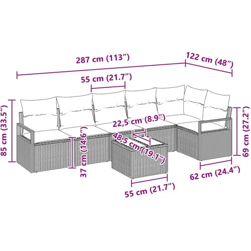  Set sofe 7 pcs Crna poliratan Slike