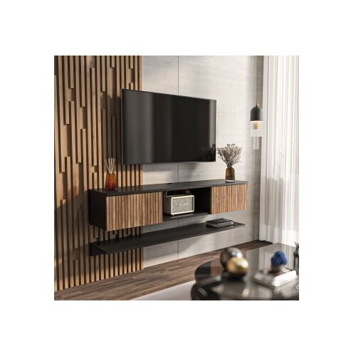 Hanah home tv polica elia wooden black Cene
